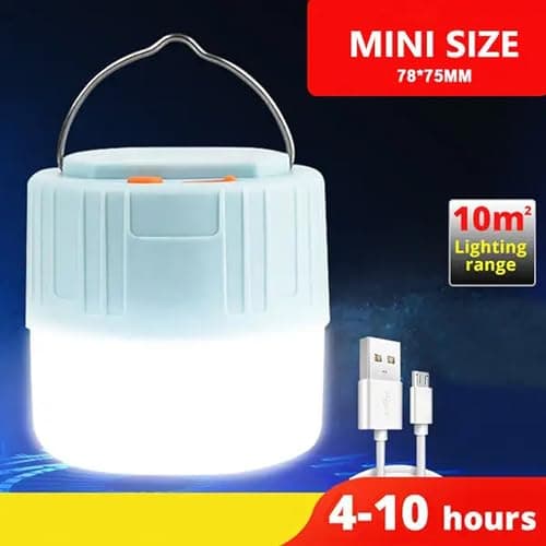 IndoTeam Rechargeable Camping Lantern - Battery Powered Lamp for Outdoor Lighting - LED Rechargeable Light - Blue - IPX4 Water Resistant — view 4