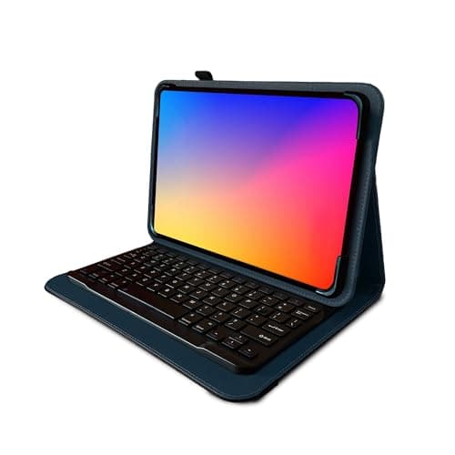 Navitech Blue Rotational Bluetooth Keyboard Case Compatible With Blackview Tab90 WiFi Android 14 11 Inch Tablet