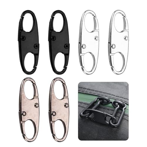 6 Pcs Anti-Theft Zipper Lock Clips, Double Opening S Carabiner Zipper Pull Locks, Mini Snap Hook Clips for Backpacks, Travel, Camping and Fishing