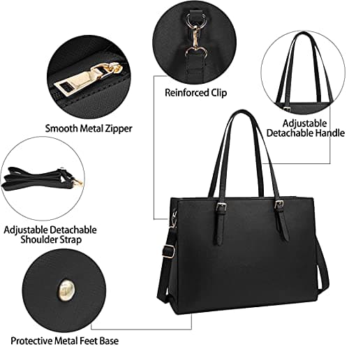NUBILY Laptop Bags for Women 15.6 inch Large Tote Bag Ladies Handbag Business Work Bag — view 6