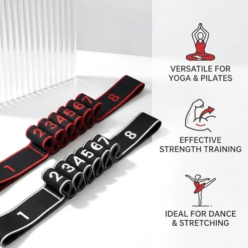 2 PCS Yoga Straps for Stretching, Resistance Bands for Stretching, Elastic Fitness Resistance Bands with Adjustable Loops for Home, Gym and Travel Use — view 4
