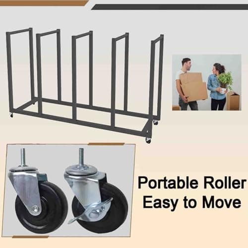 HDYZJQ Carton Storage Rack with Caster Wheels, Carbon Steel Organizer Stand/Utility Cart, for Cardboard/Panel/Packing Box, Portable Utility Cart(Hold 80-110 Pcs) — view 4