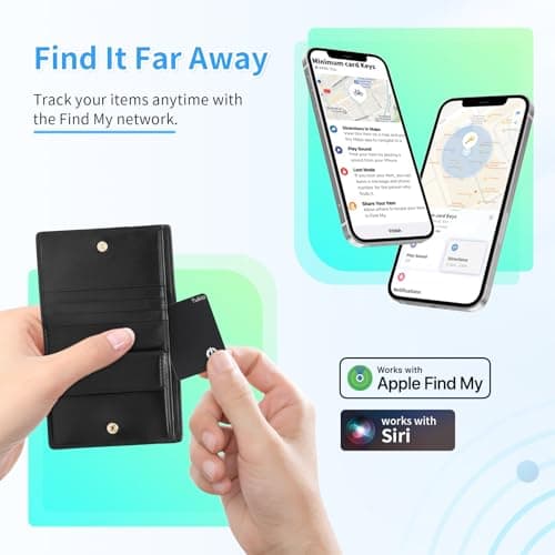 Tukio Smart Air Tracker Card 2 Pack (Black & Orange) Works with Apple Find My, Rechargeable Wallet Tracker Wireless Charging, Ultra Thin IP68 Waterproof Bluetooth Tag Locator for Luggage & Passport — view 4