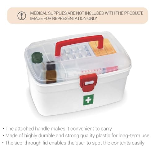 Milton Medicine Storage Box Empty, Lockable First Aid Box for Medication — view 2