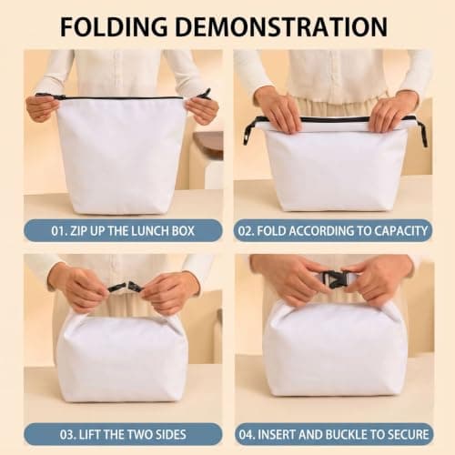 Insulated Lunch Bag Rolltop Lunchbox for Women Men Leakproof Lunch Tote Bag — view 6