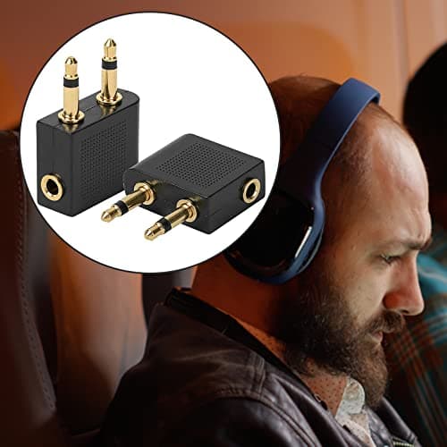 Airplane Airline Flight Socket Adapters for Headphone/Earphone,2pcs(3.5mm) — view 6