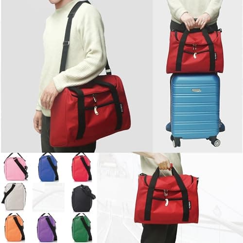 40x20x25 Ryanair Cabin Bag Lightweight Underseat Onboard Carry On Hand Luggage Flight Bag Holdall Duffle - Foldable 0.5kg 20L Red — view 6