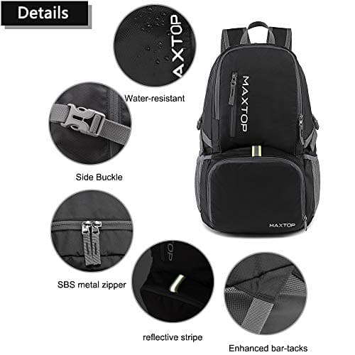 MAXTOP 30L Backpack Ultra Lightweight Packable Foldable Rucksack Water Resistent For Men Women Outdoor Camping Hiking Travel Daypack Handy Durable Gifts For Men Women — view 4