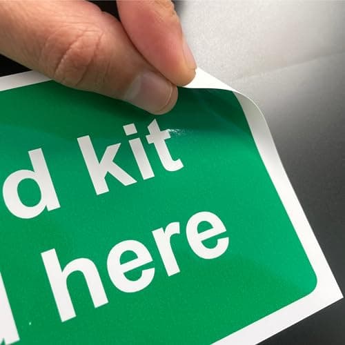 First Aid Kit Sign 4-Pack (2 Pairs) Self-Adhesive First Aid Sign/First Aid Sticker Pack for Commercial Premises Health and & Safety Signage — view 6