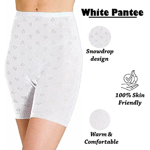 Top Linen (NW) Ltd Ladies Thermal Pantee Bottom - Thermal Underwear for Women - Soft Girl Short Pantee Bloomer Knicker Pants - Winter Warm Bottom - Made in UK (White Pantee - Large) — view 2