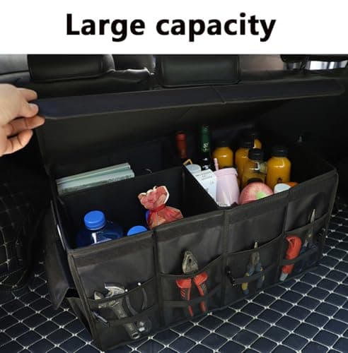 Car Boot Organiser for Lexus ES 250/ES 300 / ES 330/ES 350/ES 300h/ES 350h, with Handle & Partition Collapsible Boot Organise Travel, Groceries & Everyday Use,A 36L-B Grey — view 3