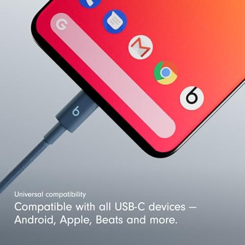 Beats USB-C to USB-C Woven Cable, Fast Charging, Durable/Tangle-Free, Compatible Charger for Apple & Android Devices (1.5 m) – Nitro Navy — view 3