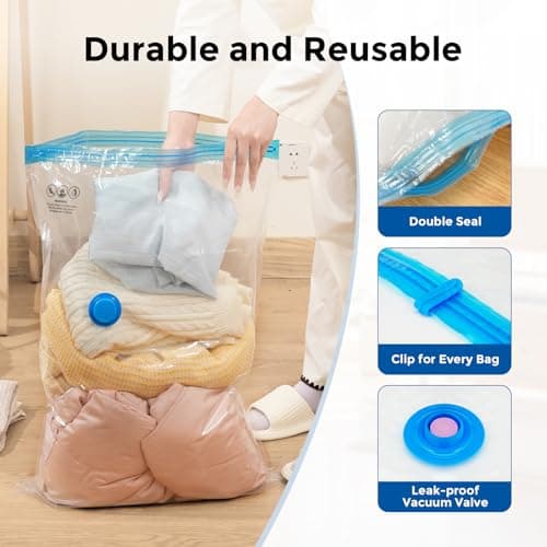 ETENWOLF 20 Pack Vacuum Storage Bags With Rechargeable Wireless Pump — view 4