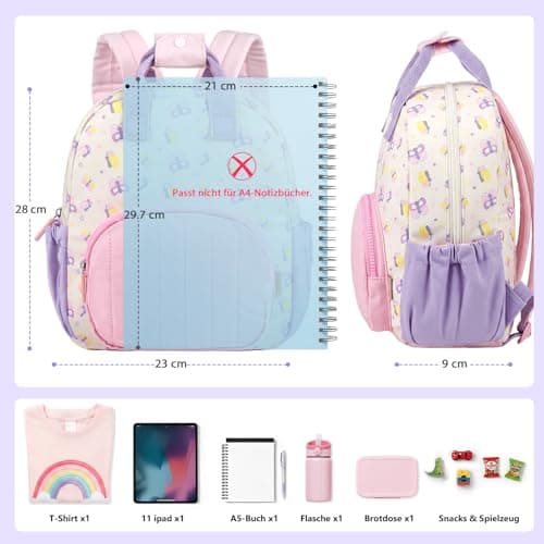 GAGAKU Toddler Backpack for Girls - Kids Nursery Backpack Mini Children Backpack 2-4 years Breathable Comfortable Preschool Kindergarten Elementary Rucksack Travel toddler Bag - Butterfly — view 2