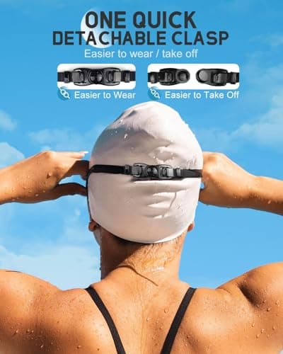 Olutula Professional Grade Swimming Goggles for Adults 180° Ultra Wide View Panoramic Lens with UV Protection, Leakproof Comfort Fit Design for Men and Women, Adjustable Soft Silicone Strap for Swim — view 6