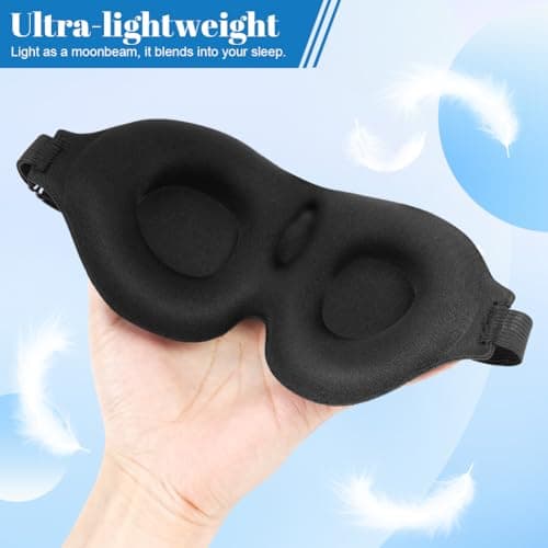 ALIIP 3D Foam Contoured Blackout Sleep Eye Mask for Travel Night Use,2 Pack — view 4