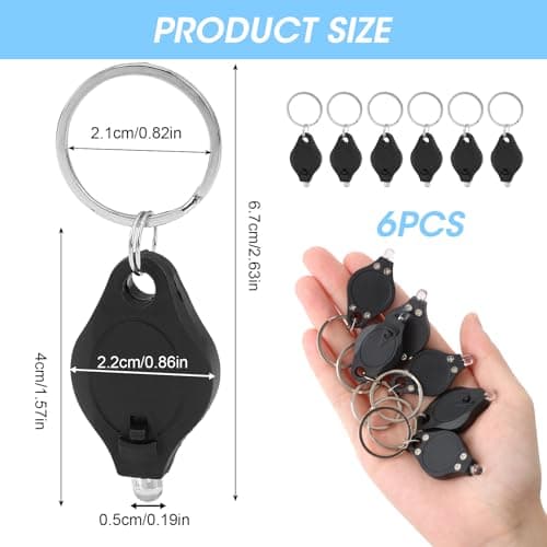 6Pcs Note Checker Blacklight Mini LED Keychain Torches Keychain Flashlight — view 2