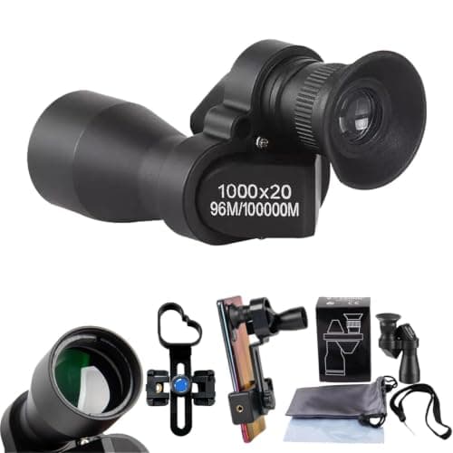 Mini Pocket Binoculars with Smartphone Clip, 1000x20 Compact Focus (A)