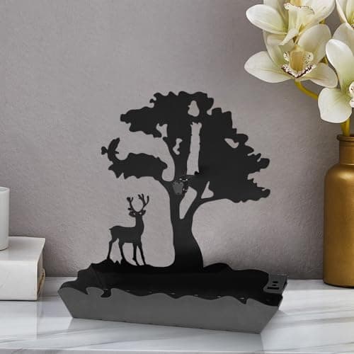 Mosquito Coils Spiral Holder Metal Tree & Reindeer, Spiral Coils Holder for Burning Coils Citronella, Mosquito Repellent Coils Rack, Incense Coil Holder Sandalwood Indoor Outdoor Mosquitoes (Black) — view 5
