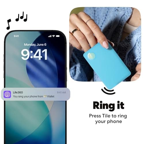 Life360 Tile Slim - Wallet Finder, Bluetooth Tracker and Item Locator for Luggage Tags, Passports and More. Both iOS and Android Compatible. Phone Finder. 1-Pack (Aqua Lemon) — view 5