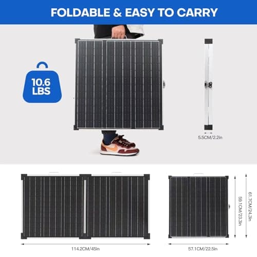 Panana 110W Portable Solar Panel Kit, Foldable with 12V Controller — view 5