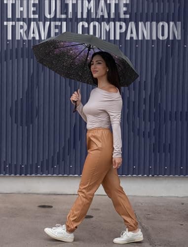Repel Umbrella Windproof Travel Umbrellas for Rain - Easy Auto Open Close, Durable & Compact Umbrella, Strong Fiberglass Frame, Waterproof Canopy - Backpack, Purse, Portable Umbrella for Travel — view 6
