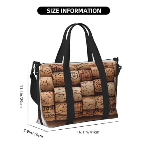 Wine Cork Print Foldable Travel Duffel Bags, Sports Gym Bag Outdoor Weekend Bag Crossbody Bag for Air, Travel Holdall, Fitness, Short Breaks for Women Men — view 4