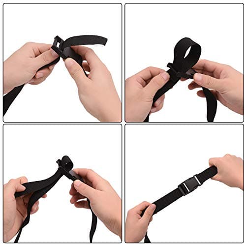 6 Pack Luggage Nylon Straps with Quick Release Buckle Utility Straps for Travel Packing Outdoor Sports, M, Black — view 3