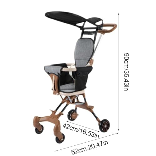 Portable Travel Stroller - Lightweight, Foldable Design with Bi-Directional Seat | Compact Aluminium Stroller for Airplane Storage and Outdoor Adventures — view 5