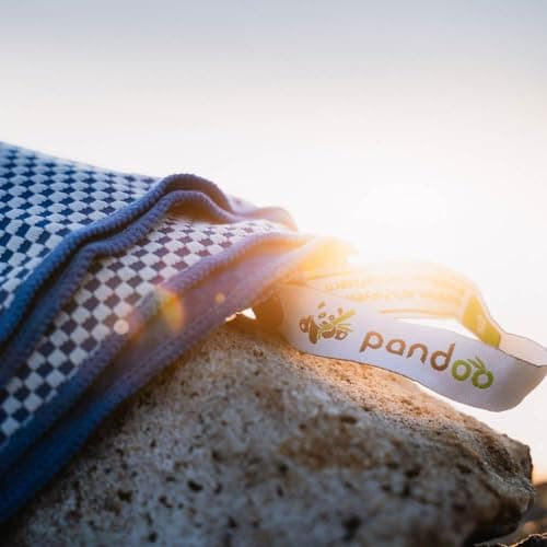 pandoo Bamboo Travel Towel | Made from Eco-friendly Nylon & Bamboo-Activated Carbon Fibres | Extremely Absorbent, Soft & Anti-Bacterial | Suitable for Sports, Travel & Trekking, | blue 200 x 80 cm — view 6