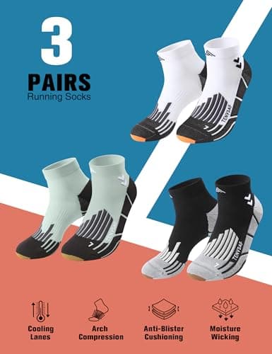 Lounwee Compression Ankle Running Socks: 360° Target Support for Arch — view 5