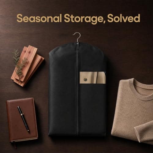 4 Pack Suit Covers Set with Zip, 120 x 60cm Clothes Bags Hanging — view 5
