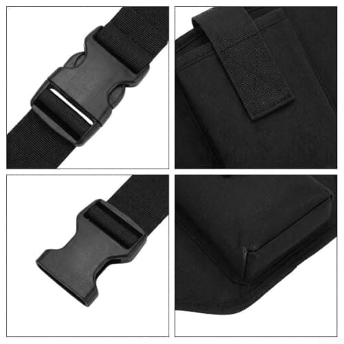 Adjustable Waist Bag for Wireless Microphones | Synthetic Fabric Sweat-Proof Pouch for Fitness Coaches Actors Sports Black — view 3