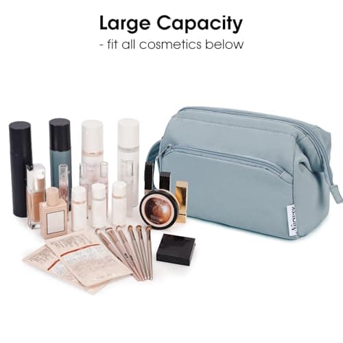 Narwey Makeup Bag, Travel Toiletry Bag, Wide-Open Wash Bag for Women — view 3