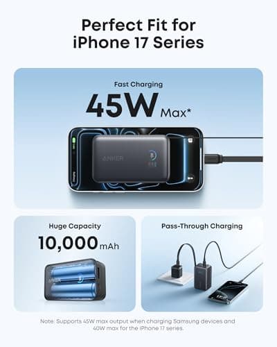 Anker Nano Power Bank, 10,000mAh Portable Charger & 45W Max Compact Battery Pack (Bundle) — view 4