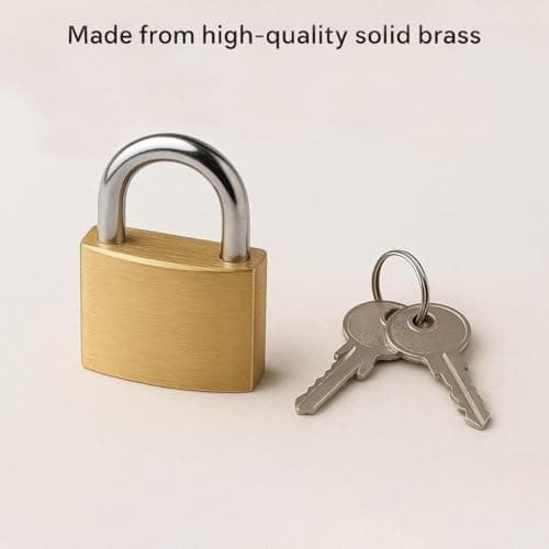 1Above 3 Pack Mini Brass Padlocks with Keys (20mm) – Durable Small Padlocks for Luggage, Travel Bags, Backpacks & Lockers – Each Padlock Includes 2 Keys — view 4