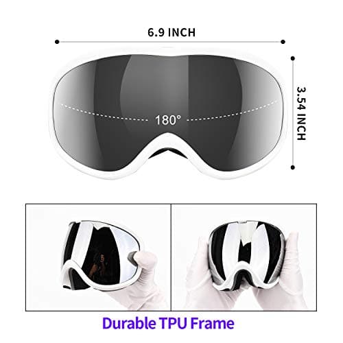 Supertrip Ski Goggles Womens Mens,Anti-fog Anti-glare Skiing Snowboard goggles with 100% UV403 Protection,Helmet Compatible — view 3