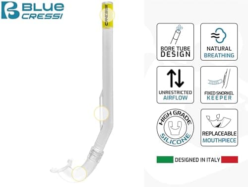 CRESSI Mini Peg & Mini Island Aqua Green/White - Kids Snorkeling Combo Set 2/5 Years Mini Peg Mask and Mini Island Snorkel, Aqua Green/White, One Size — view 4
