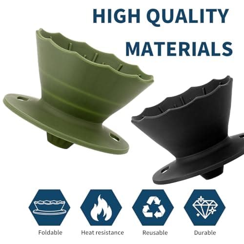 MERMOO YILAN Collapsible Coffee Dripper, Silicone Pour Over Coffee Filter Holder - Portable Reusable Foldable Coffee Maker Cone for 1~2 Cups, Travel, Camping, Gift (Green) — view 5