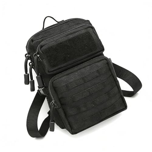 Compact Waist Bag with Adjustable Shoulder Strap, Black