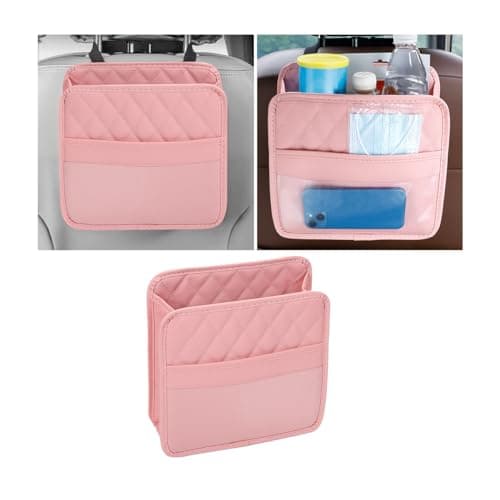 Mandark PU Leather Car Seat Back Organizer, Pink