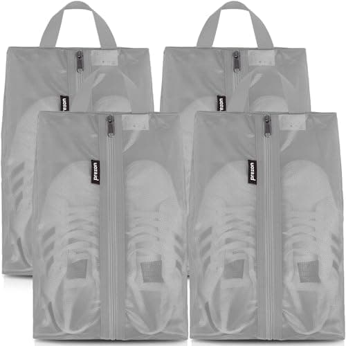 Prezon Travel Shoe Bags, Water Resistant TPU Mesh, Sturdy YKK Zipper, Shoes Storage Bag, Shoes Packing Organizer, Unisex Shoe Pouch for Travel or Home Storage
