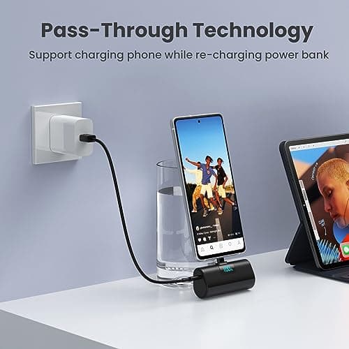 Power Bank Portable Charger for iPhone, Upgraded 5200mAh PD USB C Fast Charging Battery Pack, Ultra-Compact Powerbank Compatible with iPhone 17/16/15 Series, Samsung S25/24 Series, Huawei, Android etc — view 5