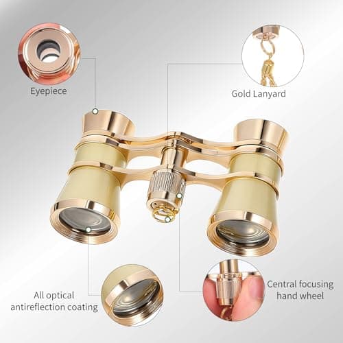 PartyKindom Opera Glasses Vintage Binoculars for Theatre Concerts Travel — view 4