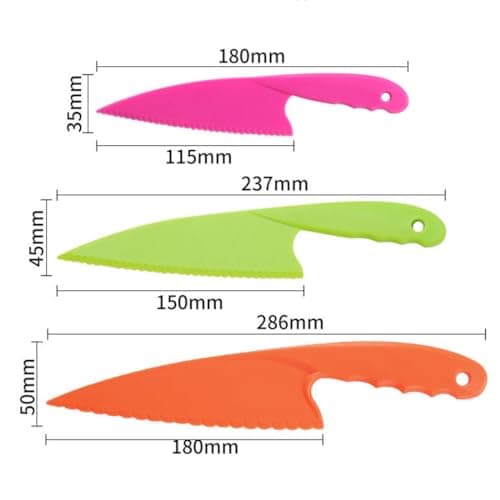 BANSHAN Toddler Knife for Chopping Safety Plastic Mini Chef Set for Kids Kitchen Pack of 3 Safe and Durable — view 2