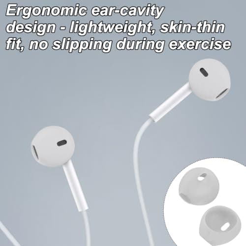 8Pcs Silicone Earbud Tips Anti-Slip Soft Replacement Covers, Sport Earbud Rubber Tips for Wired Earphones, Compatible with iPhone 7/6s/6 Plus/5s/5c/SE, Clear Protective Accessories EarPods Earpads — view 4