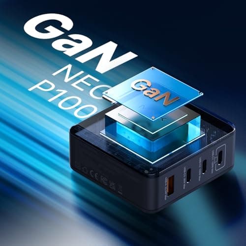 MINIX 100W USB C Ladegerät, 4-Port USB-A/C Foldable Fast PPS Gan Charger (Max 100W/30W/22.5W), Compatible with MacBook Pro/Air, iPad, iPhone 15/16 Pro, Galaxy S24, and More for Home, Traveling — view 5