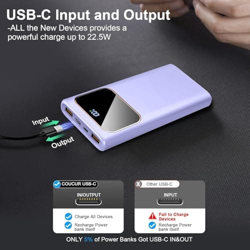 Power Bank Fast Charging 10000mAh, Slim Portable Charger for iPhone Samsung — view 6