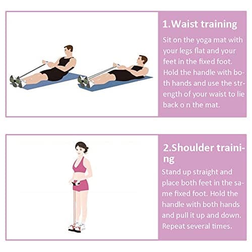 DZOZO Multifunction Resistance Training Pope Elastic 4 Tube Pedal Resistance Band Sit-up Pull Rope Fitness Pedal Exerciser Tension Rope Sport Trainer Equipment for Legs Fitness Arm Slimming Training — view 5