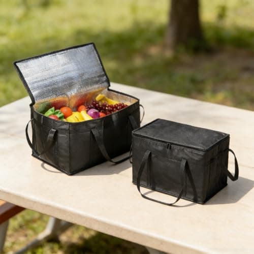 30L Non-Woven Insulation Bag, Large Capacity Cooler for Picnic(black) — view 5